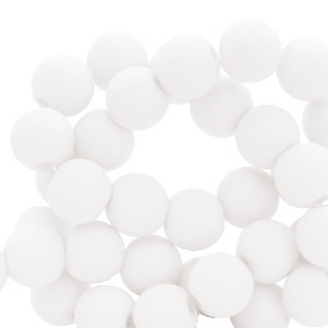 Acrylic beads 6mm matt white, 10 grams